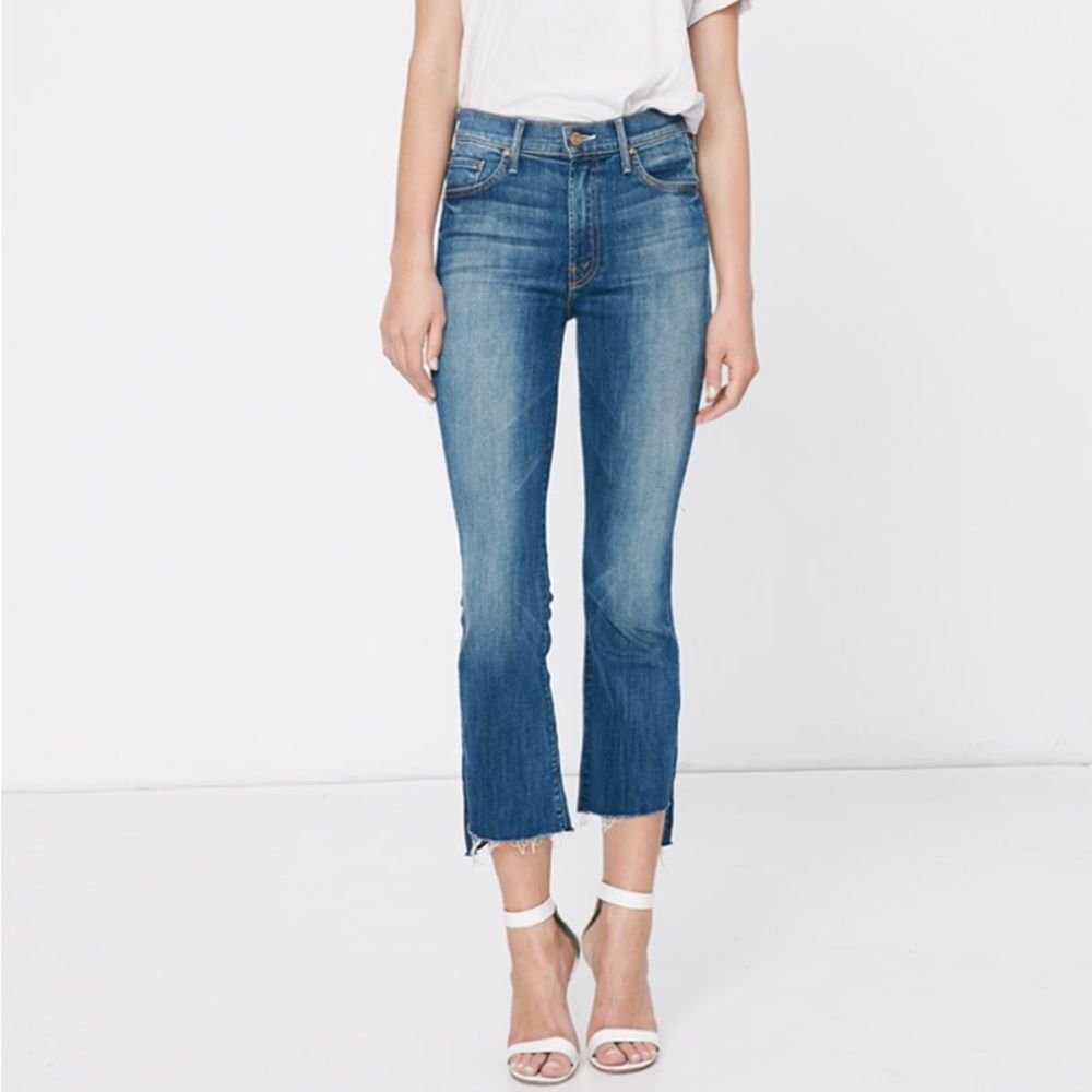 Mother insider crop step fray not rough enough jeans